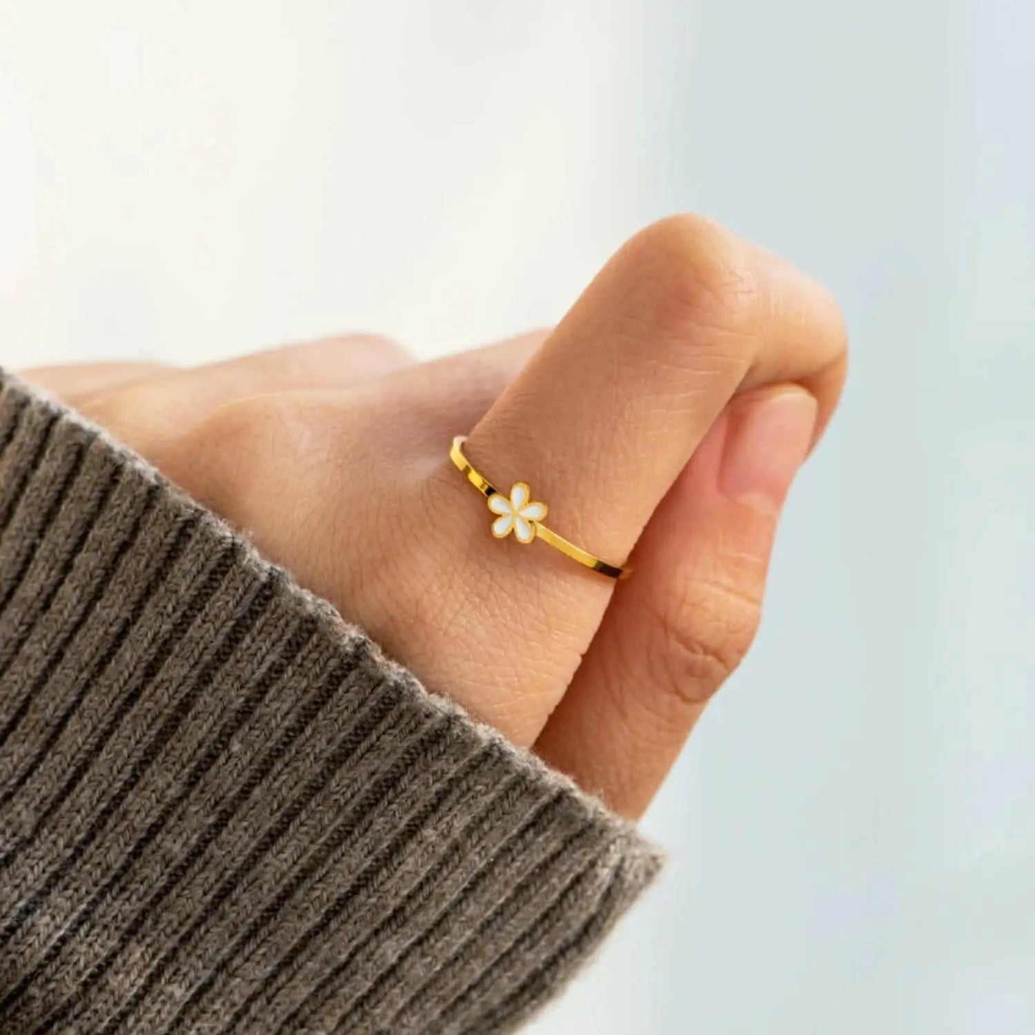 Enamel Blossom Silver Ring - Love Salve